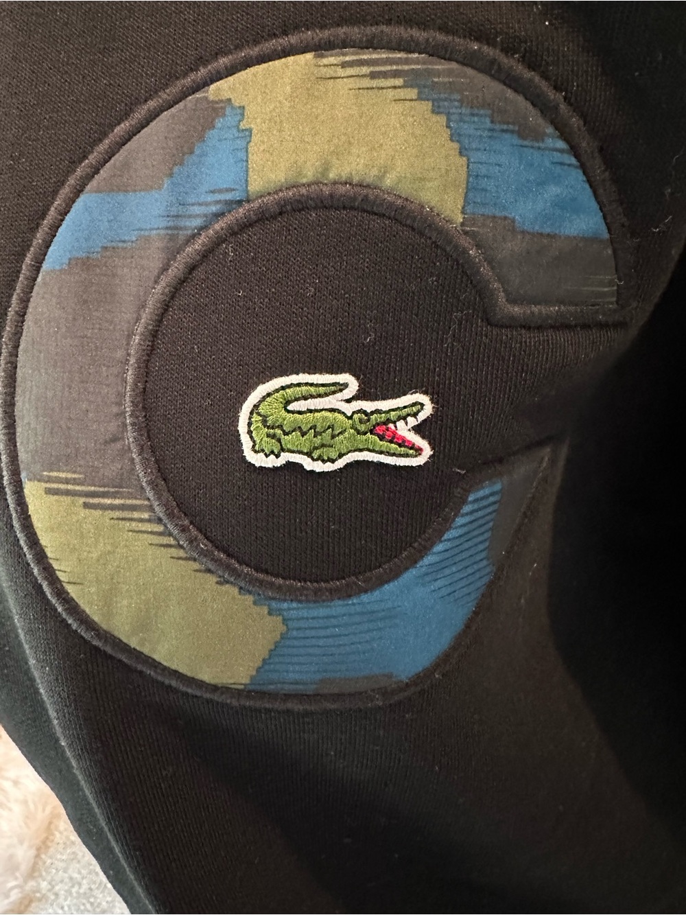 Lacoste Sport Black Sweatshirt With Camo Letters